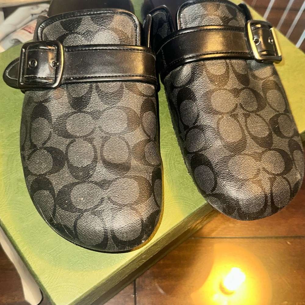 Coach leather slides authentic
